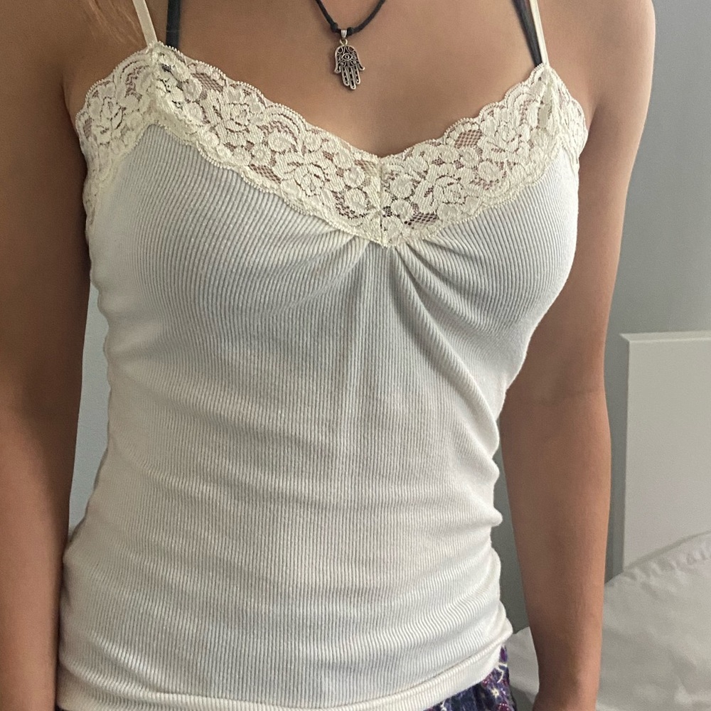 Worthington white lace tank